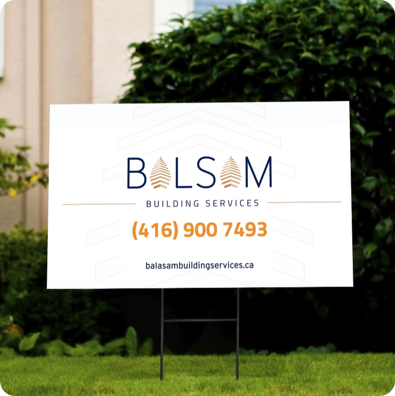 Real Estate Yard Sign for Balsam Building Services