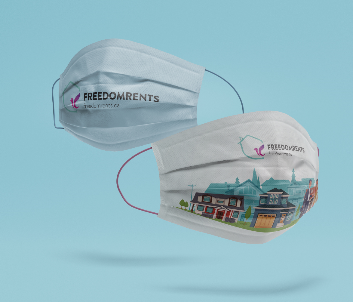 Surgical Mask for Client Freedom Rents' Presale Marketing